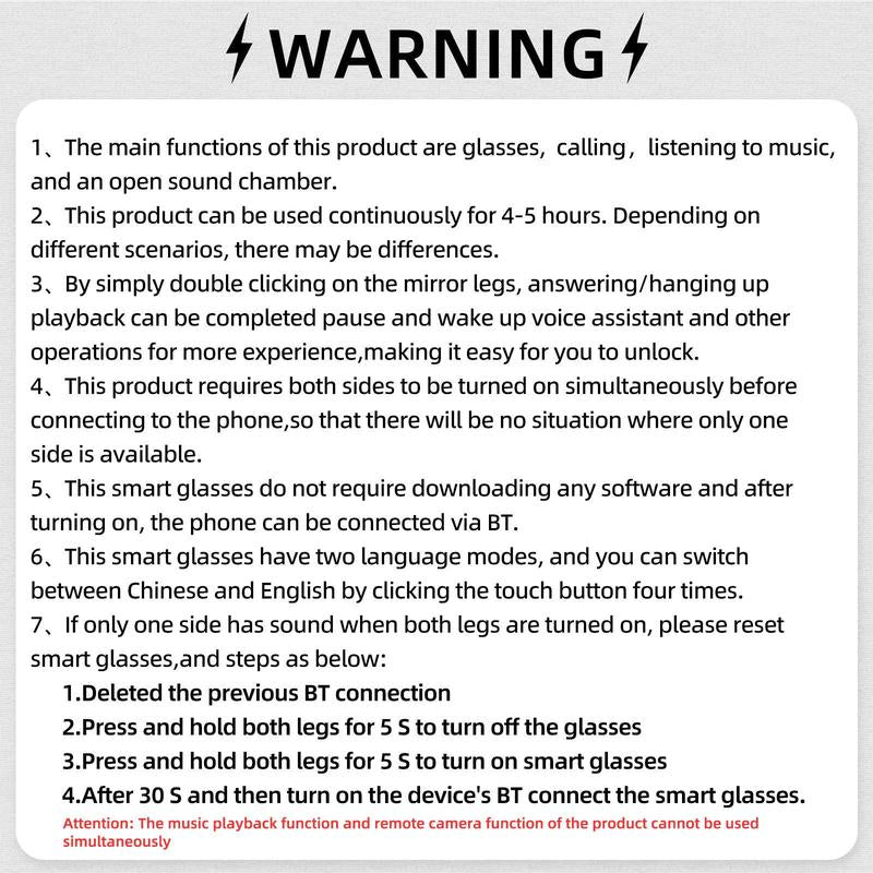 LFEBEE Smart Glasses, 1 Count Wireless-Compatible Smart Glasses with Voice Control, UV Protective Glasses for Outdoor Sports