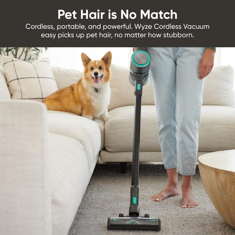 Wyze Cordless Vacuum S — Lightweight Stick Canister Vac, Rechargeable, Powerful 20,000Pa Suction, Great for Home/Car, Rugs, Hardwood Floors, Carpets